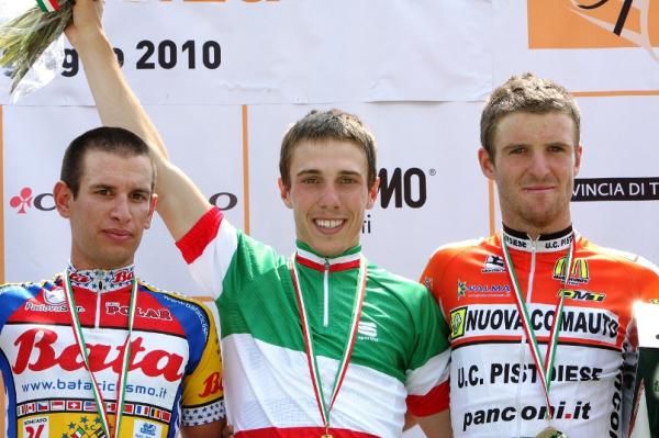 Podium (l-r): Thomas Tiozzo, Federico Rocchetti and Marco Da Castagnori.