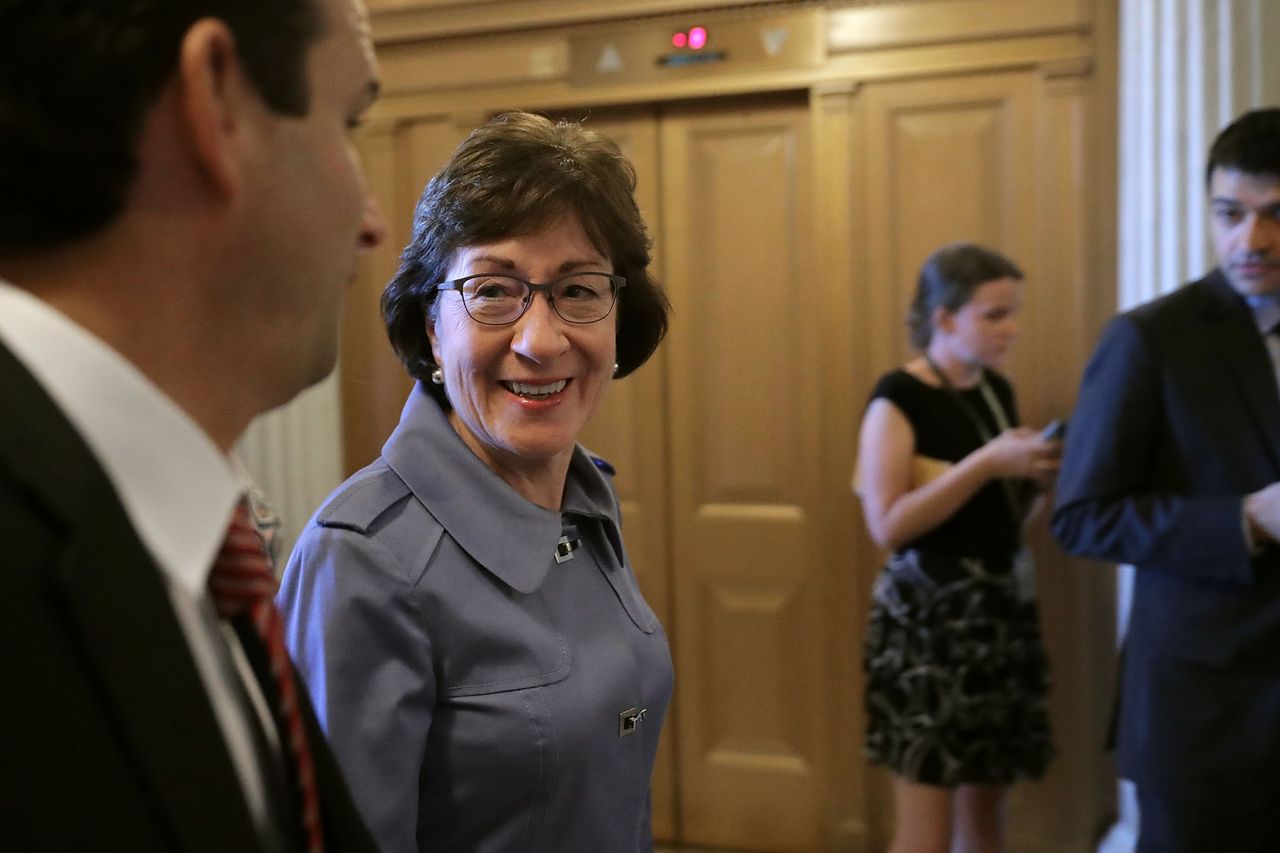 Susan Collins goes to the Senate Floor