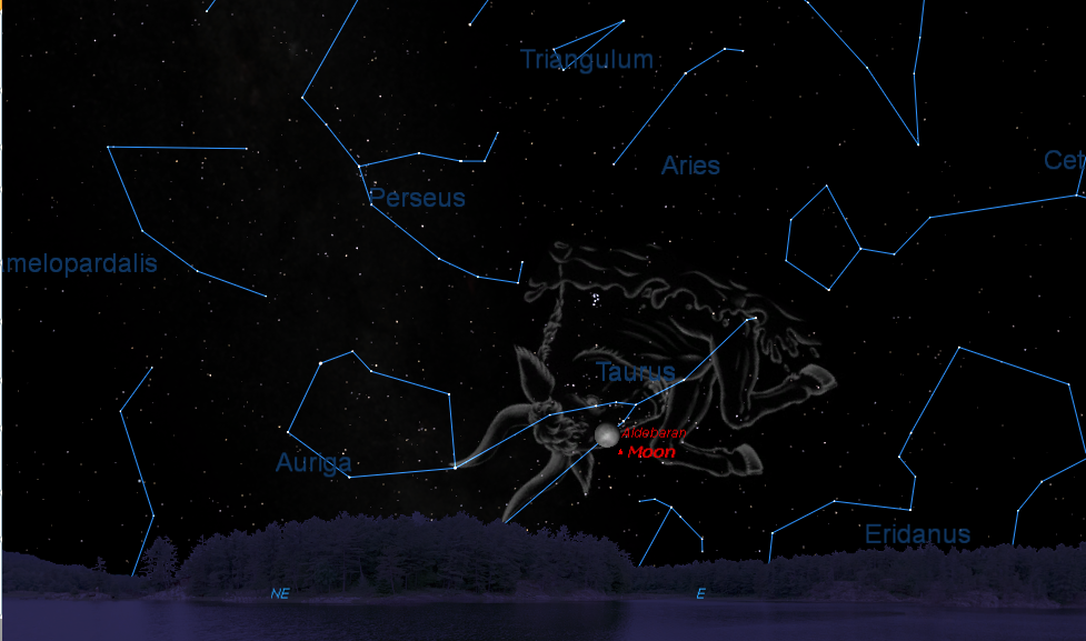 The moon and Aldebaran