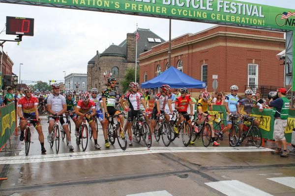 The men's field gets called to the start line
