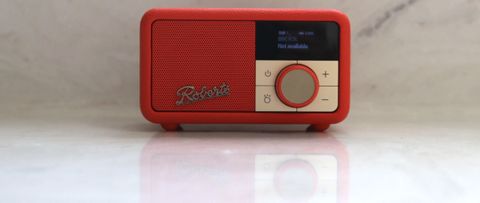 the roberts revival petite dab radio in red