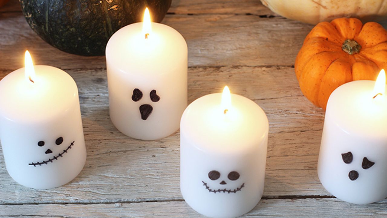 DIY ghost candles