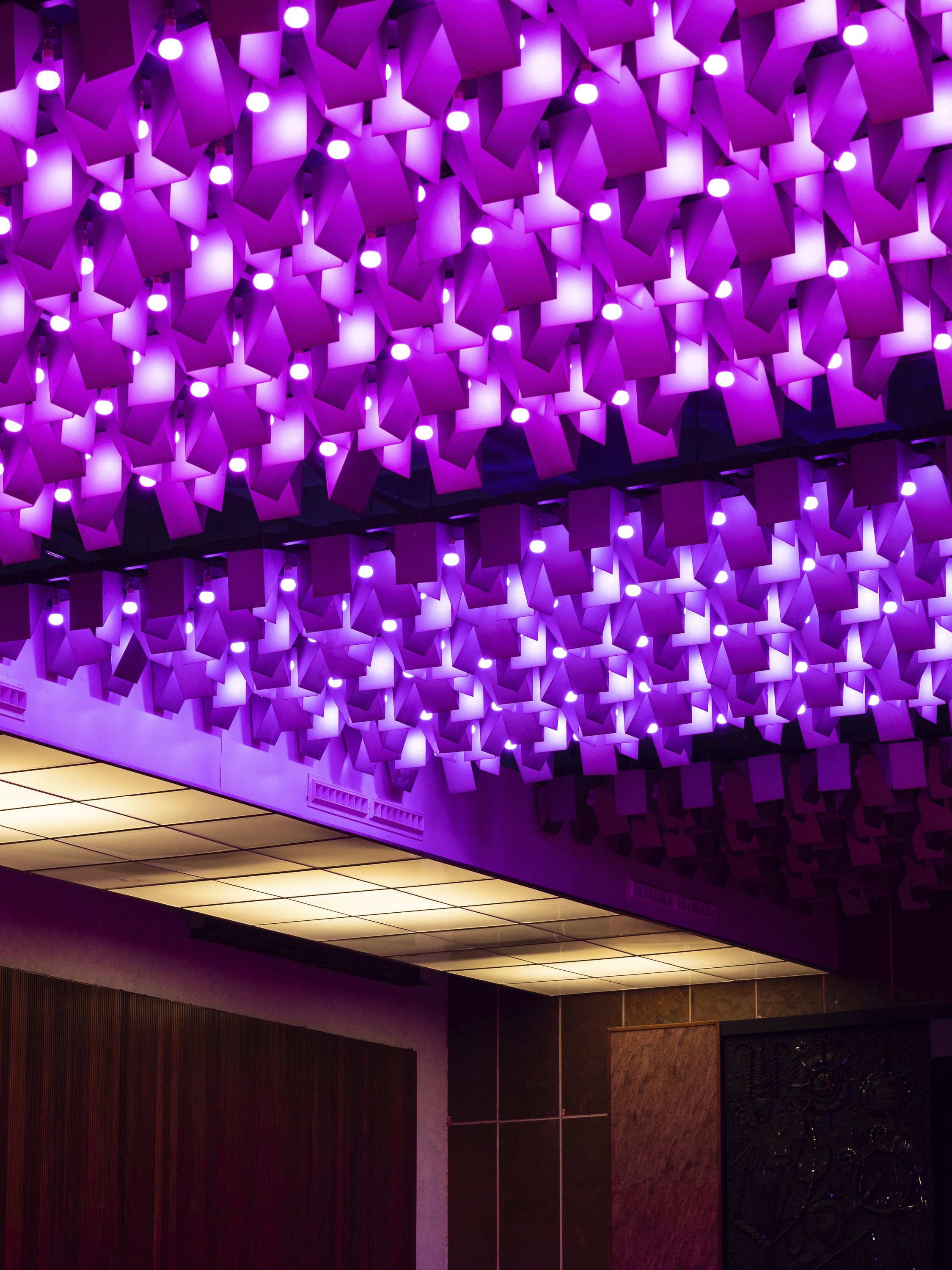 colourfull ceiling in new century music venue