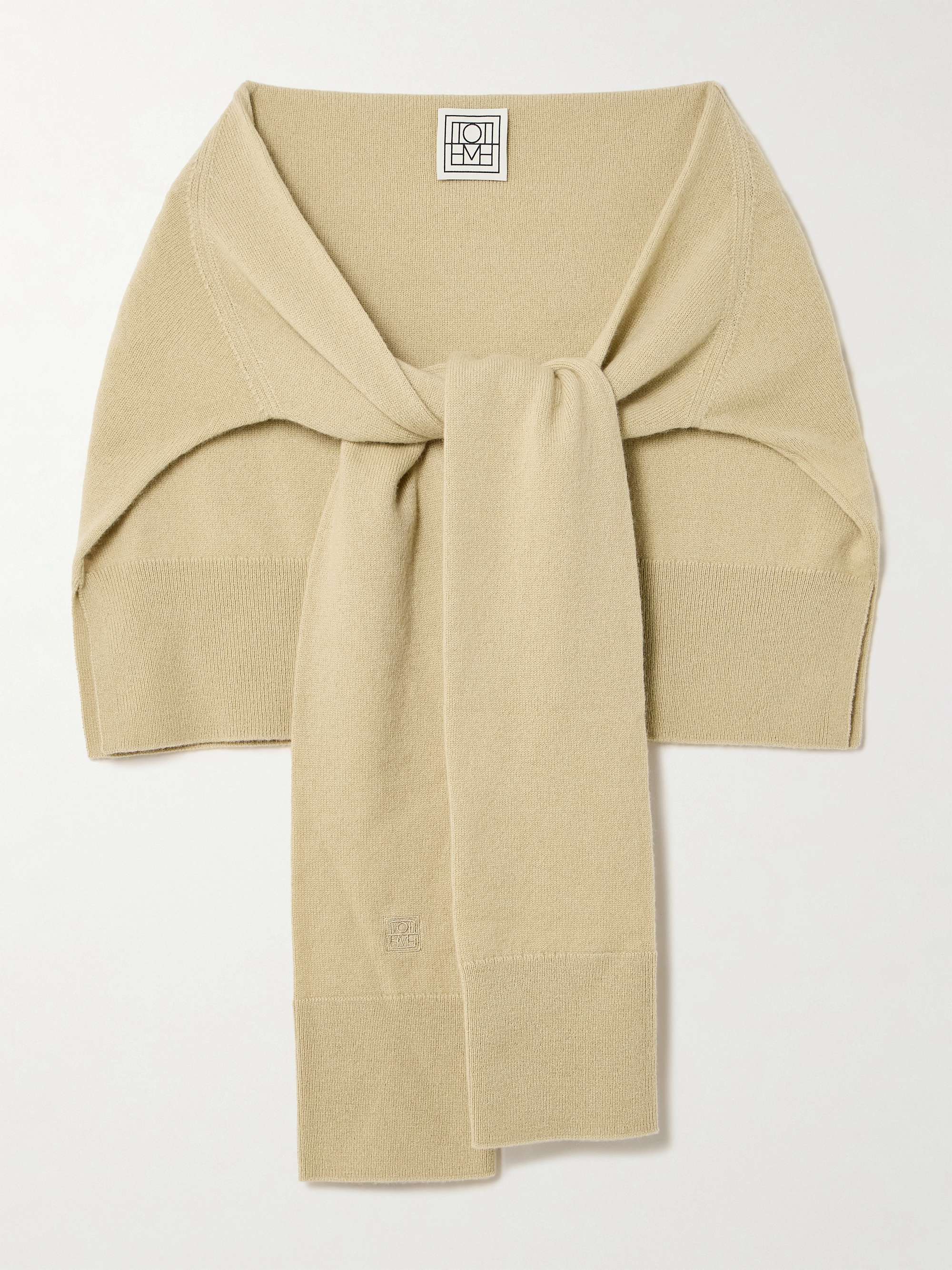 Sleeve Embroidered Cashmere Scarf