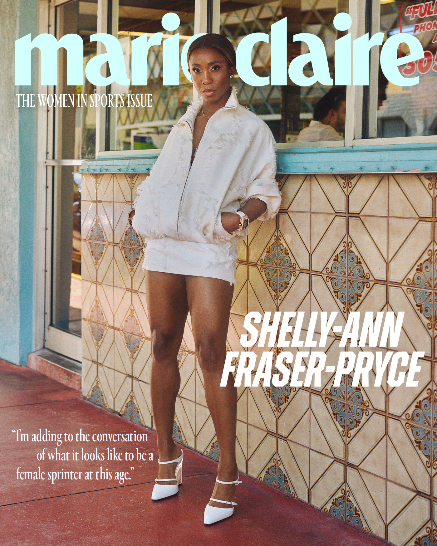 Shelly-Ann Fraser-Pryce on the cover of Marie Claire magazine in July 2025
