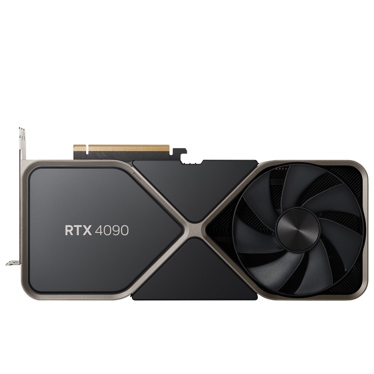 An Nvidia RTX 4090 graphics card against a while background