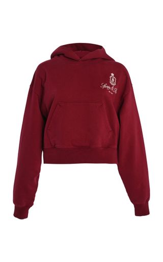 Vendome Embroidered Cotton Cropped Hoodie