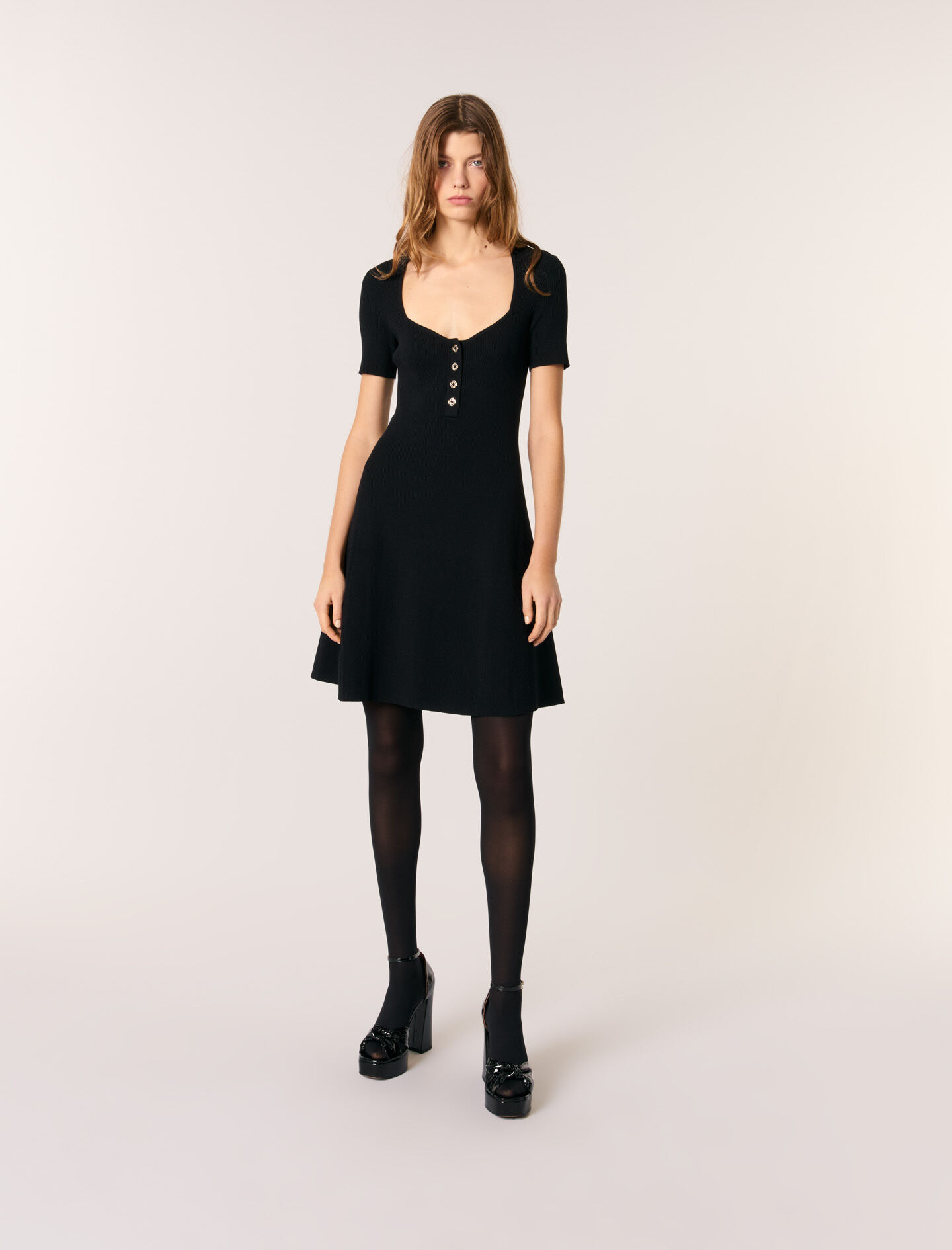 Rib Knit Short Dress