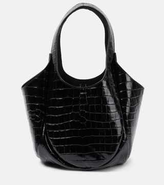 Croco Leather Bucket Bag