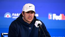 Brooks Koepka speaks during his pre-tournament press conference ahead of the 2026 Farmers Insurance Open