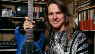 American rock guitarist Steve Morse of Deep Purple, portrait, 1997.