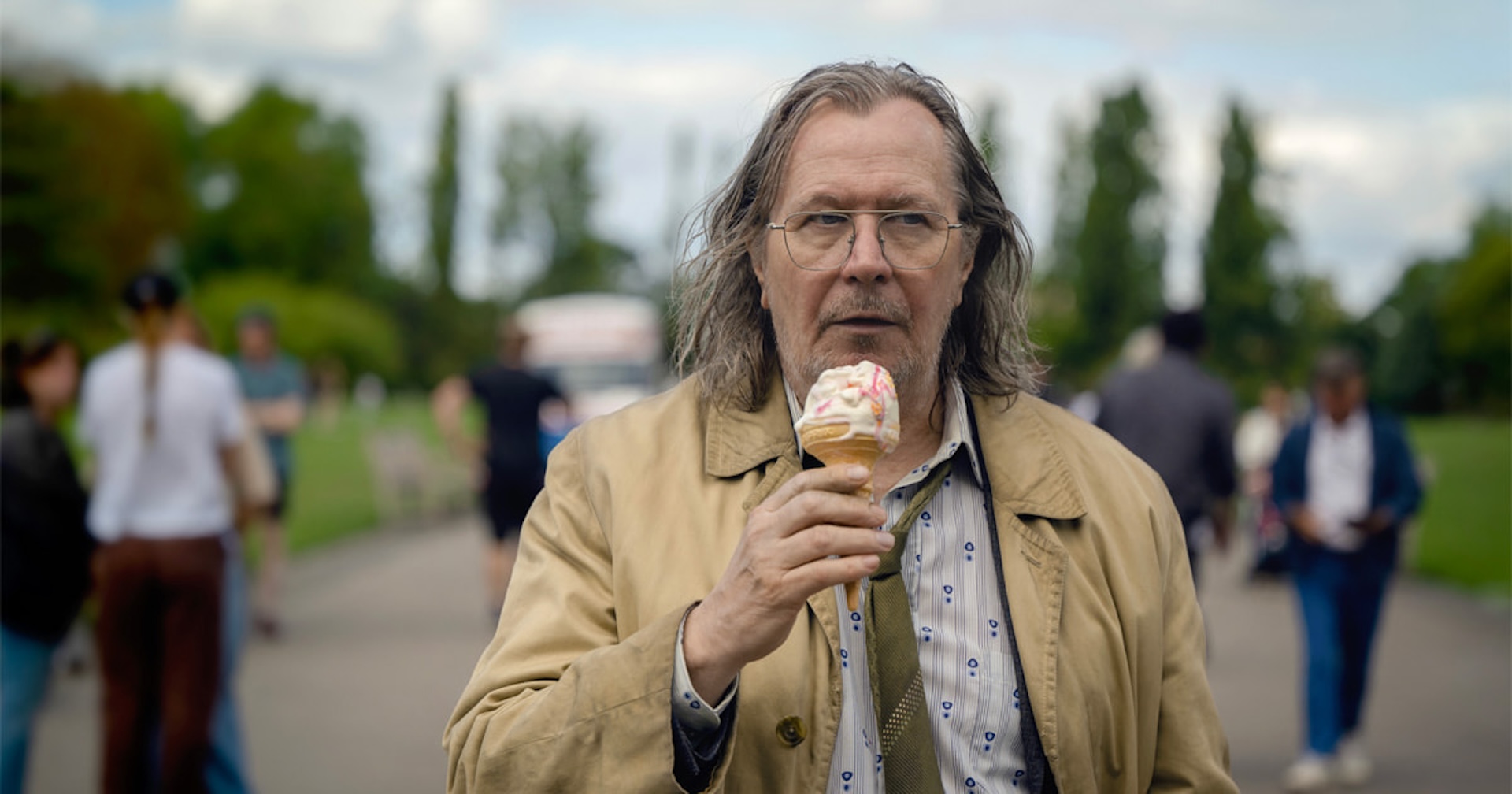 Gary Oldman eating an ice cream in Slow Horses