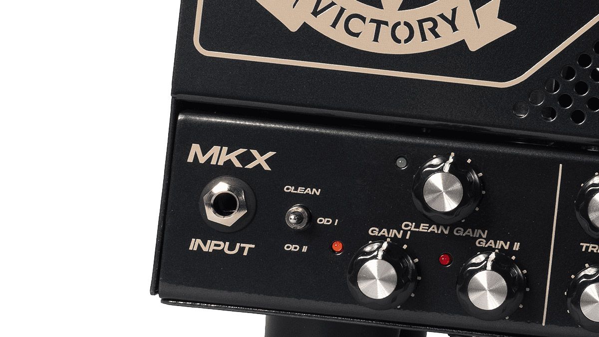 The new MKX lunchbox head is Victory Amps' flagship design, a compact 50-watt powerhouse with three channels