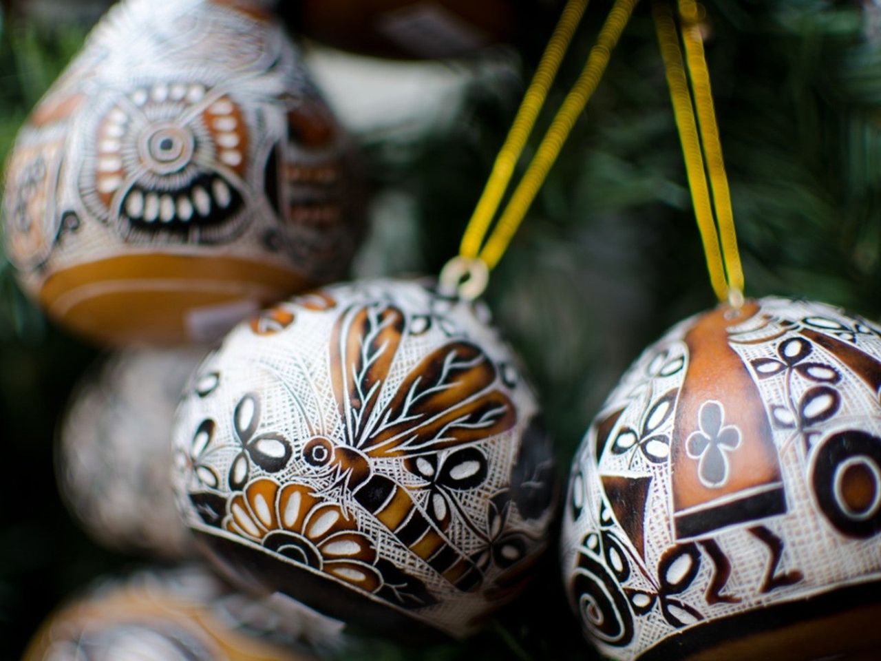 Dried Gourd Christmas Ornaments