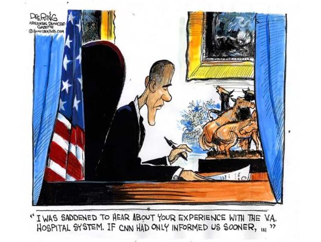 Political cartoon Veterans Hospital