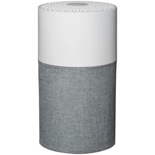 Grey and white cyclindrical air purifier