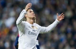 Real Madrid's Cristiano Ronaldo gestures during a game against Barcelona in November 2015.