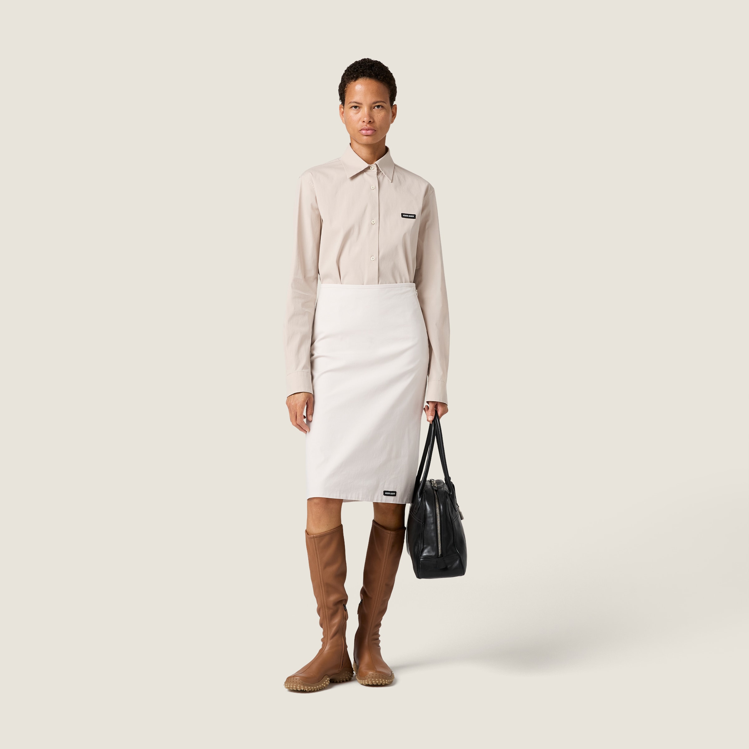Stretch Poplin Skirt