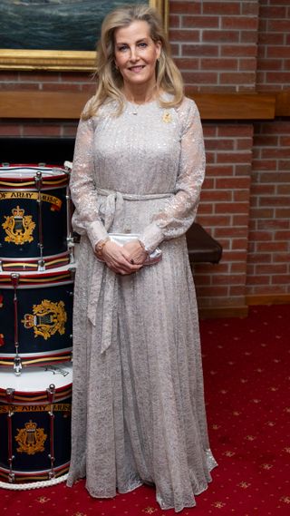 Sophie, Duchess of Edinburgh attends the Royal Corps of Army Music dinner at Gibraltar Barracks on January 23, 2025