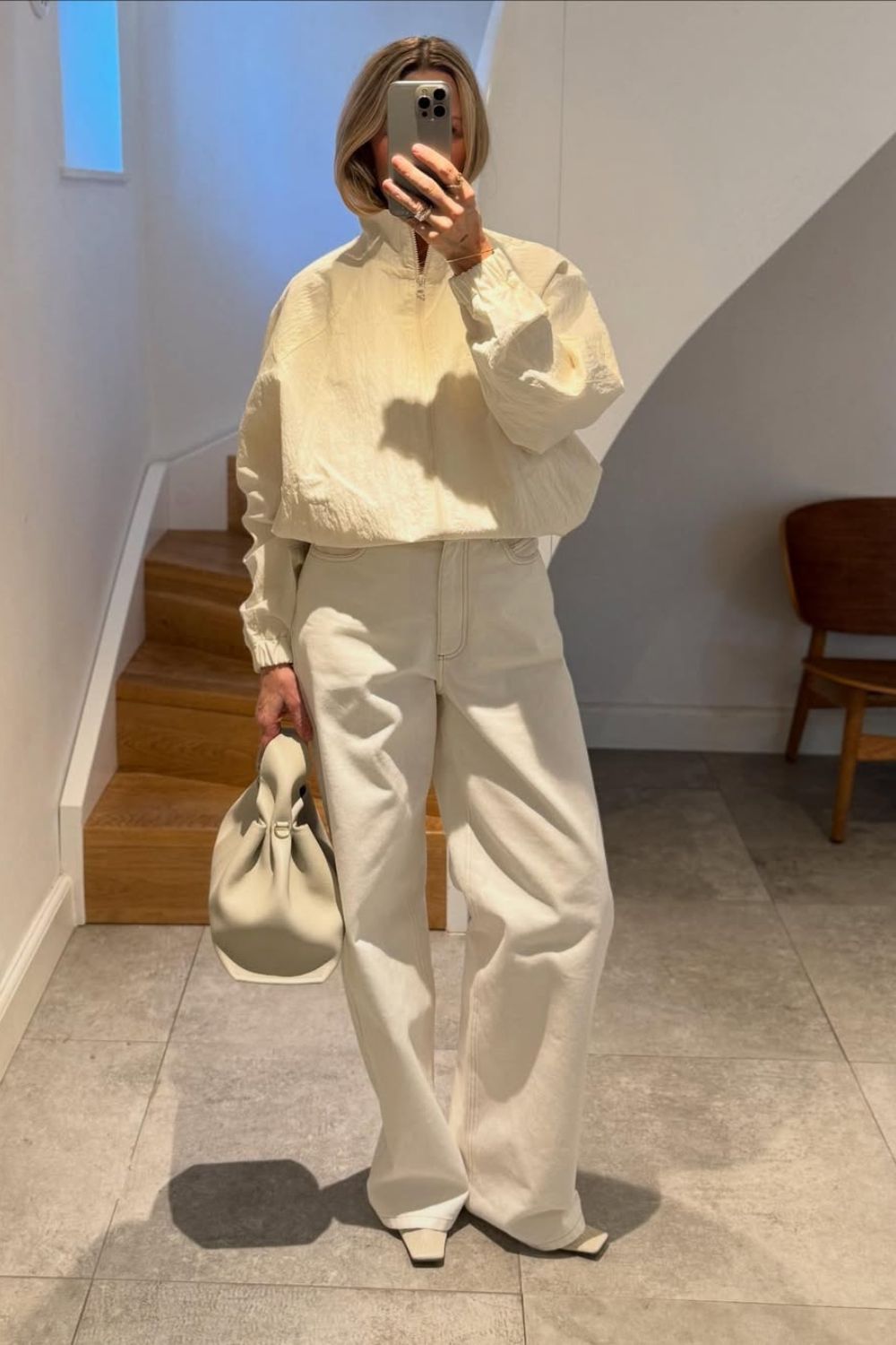 denise christensen wearing white jeans