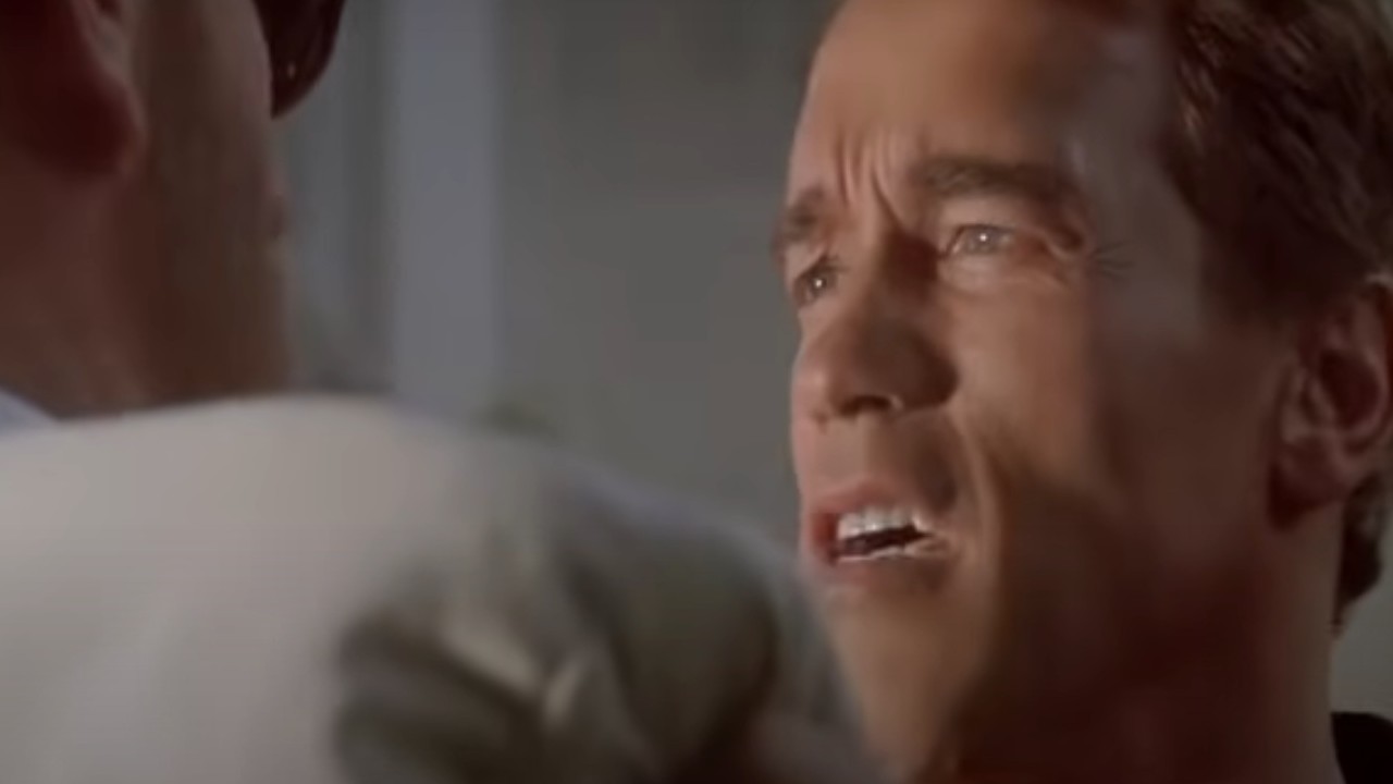 Arnold Schwarzenegger threatening Charles Dance in Last Action Hero