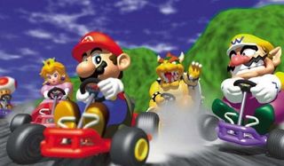 Mario and friends race in Mario Kart 64