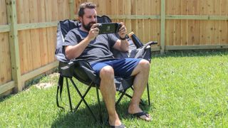 Using The Folding Gaming Chair outside