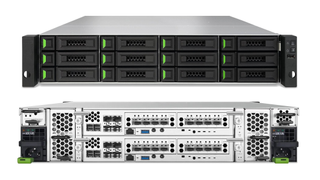 The port and connection sections on the Qsan XS3312D NAS device