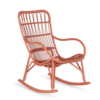 A red rocking chair