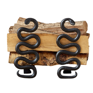 Black Snake Fireplace Andirons Set of 2