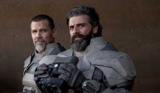 Dune Josh Brolin and Oscar Isaac look out with caution