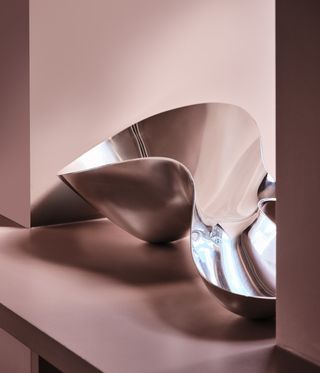 Silver curved bowl at Georg Jensen Gallery