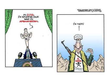 Obama cartoon War in Afghanistan