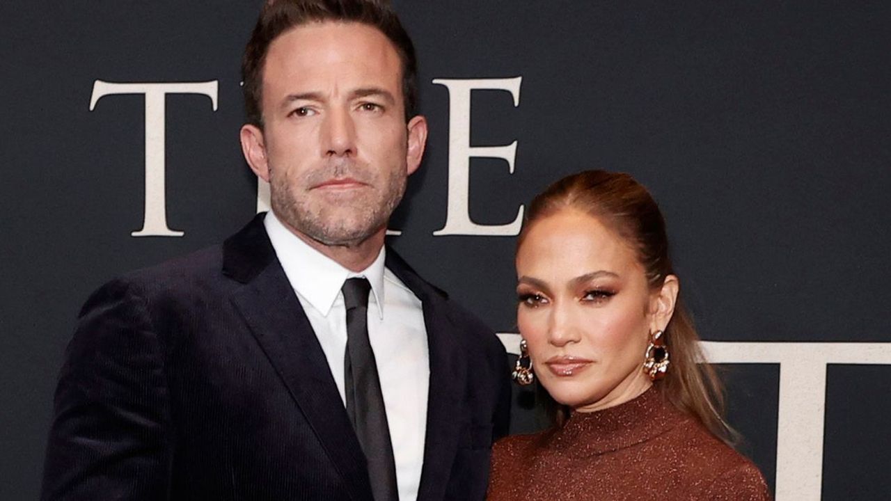 Ben Affleck and Jennifer Lopez at the premiere of &quot;The Last Duel&quot; on October 09, 2021.