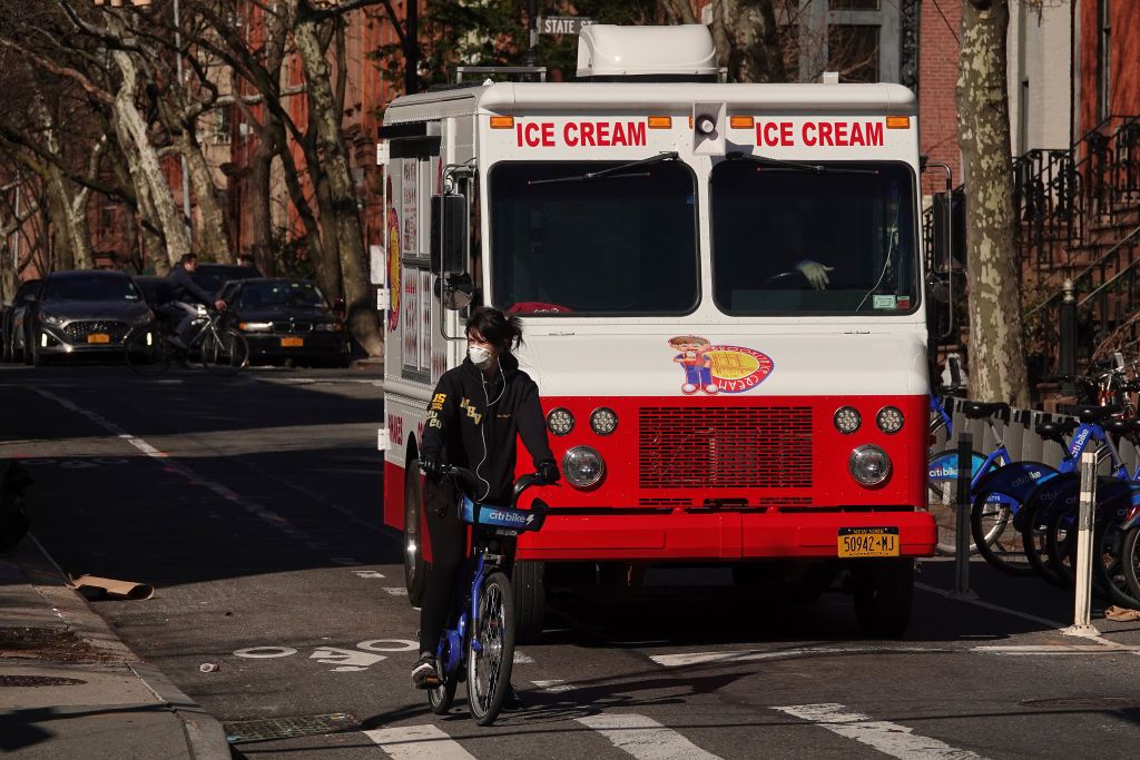 An ice cream truck.