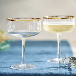 Starry Gold Rim Coupes, Set of 2