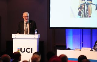 Brian Cookson addresses the congress