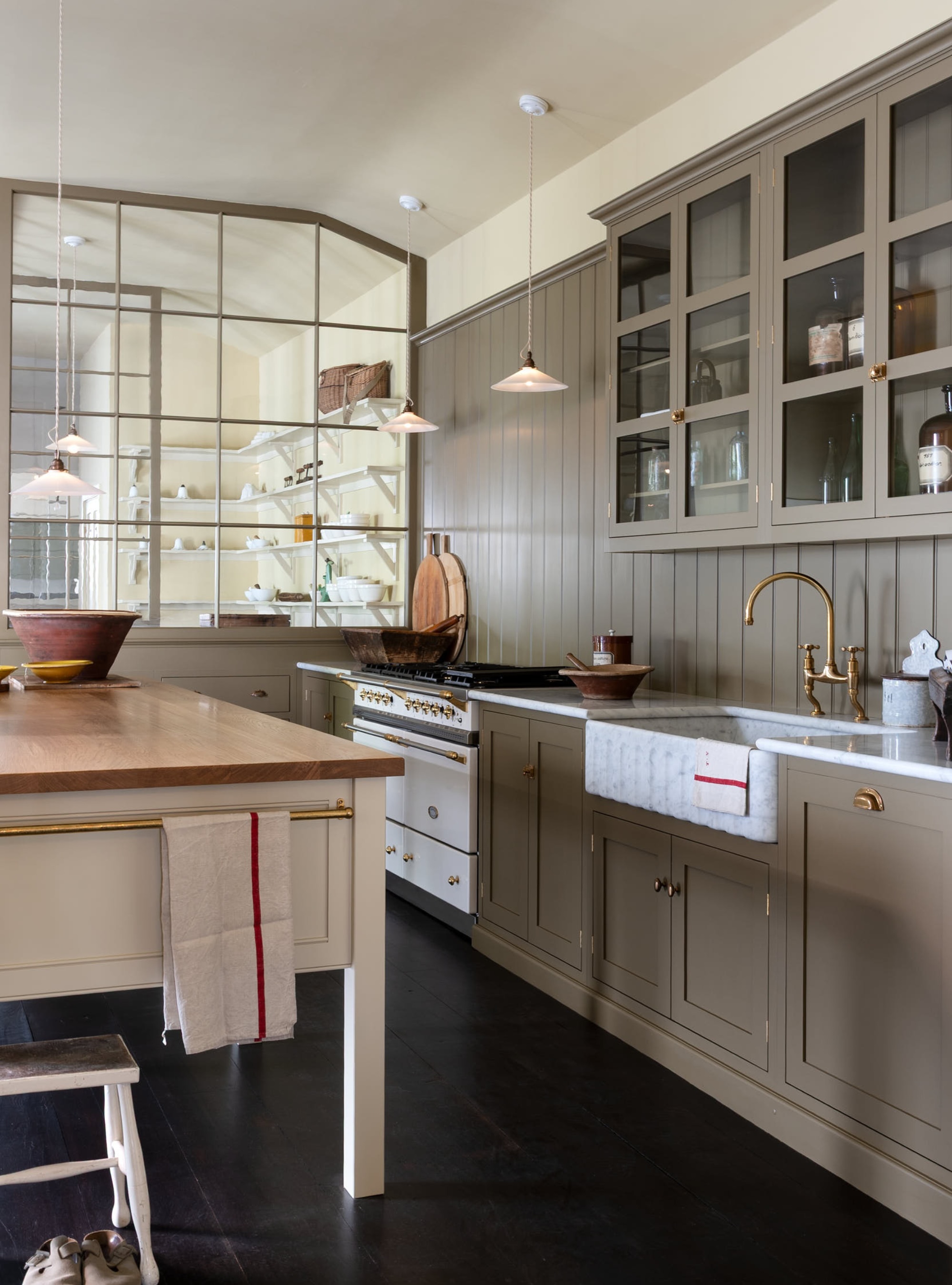 warm mushroom taupe kitchen by deVOL