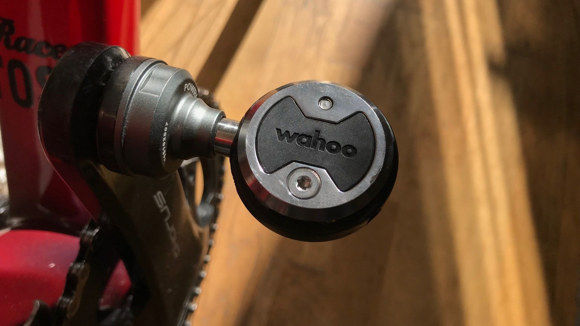 Image shows the Wahoo Powrlink Zero which is one of the best power meters for cycling