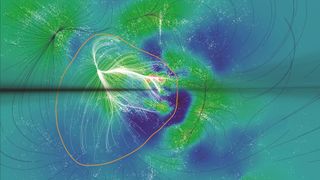 A visualization of data that shows evidence of the Laniakea Supercluster.