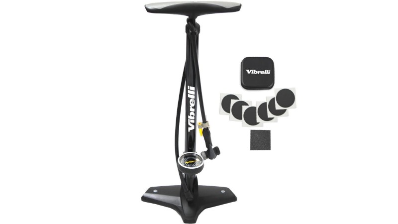 Vibrelli bike floor pump with gauge