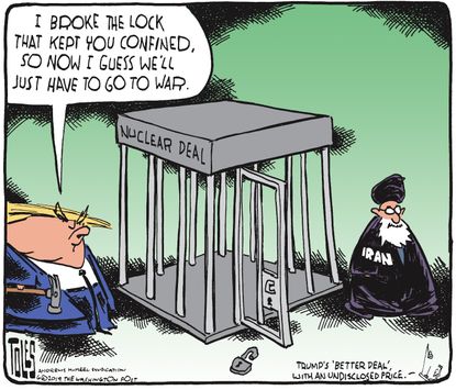 Political Cartoon U.S. Trump Iran Nuclear Deal War
