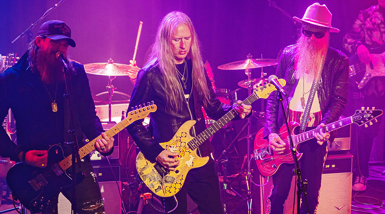 Tim Montana performs with Jerry Cantrell and Billy Gibbons