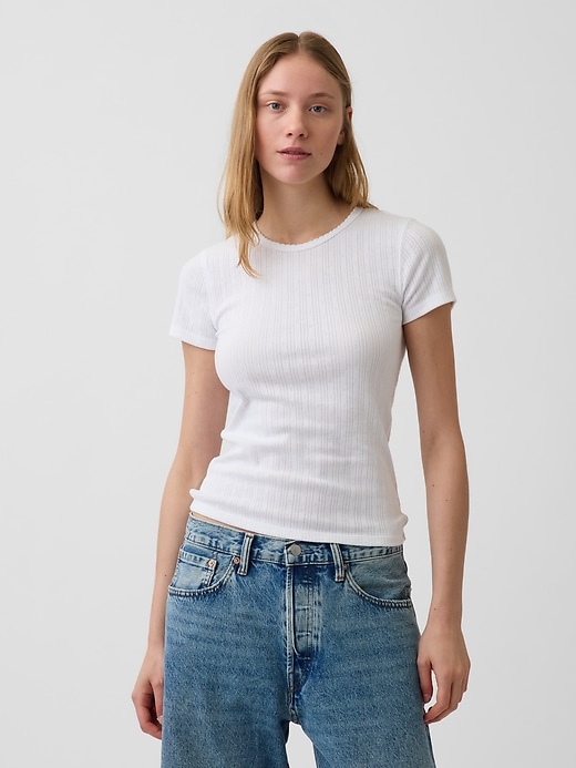 Pointelle Crewneck T-Shirt