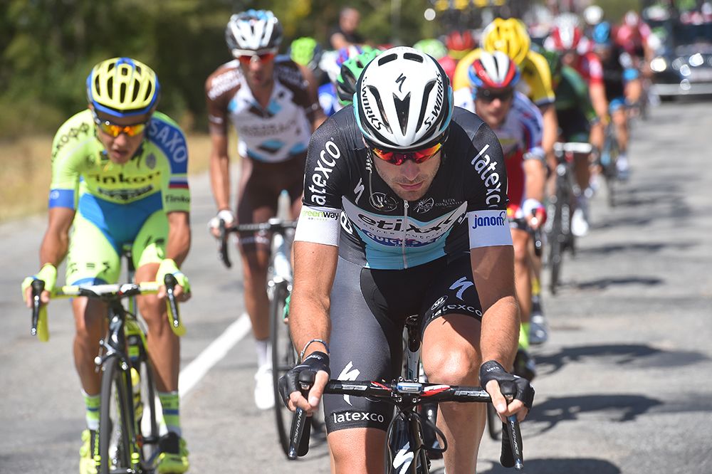 Pieter Serry in the breakaway during stage 18 of the Vuelta.