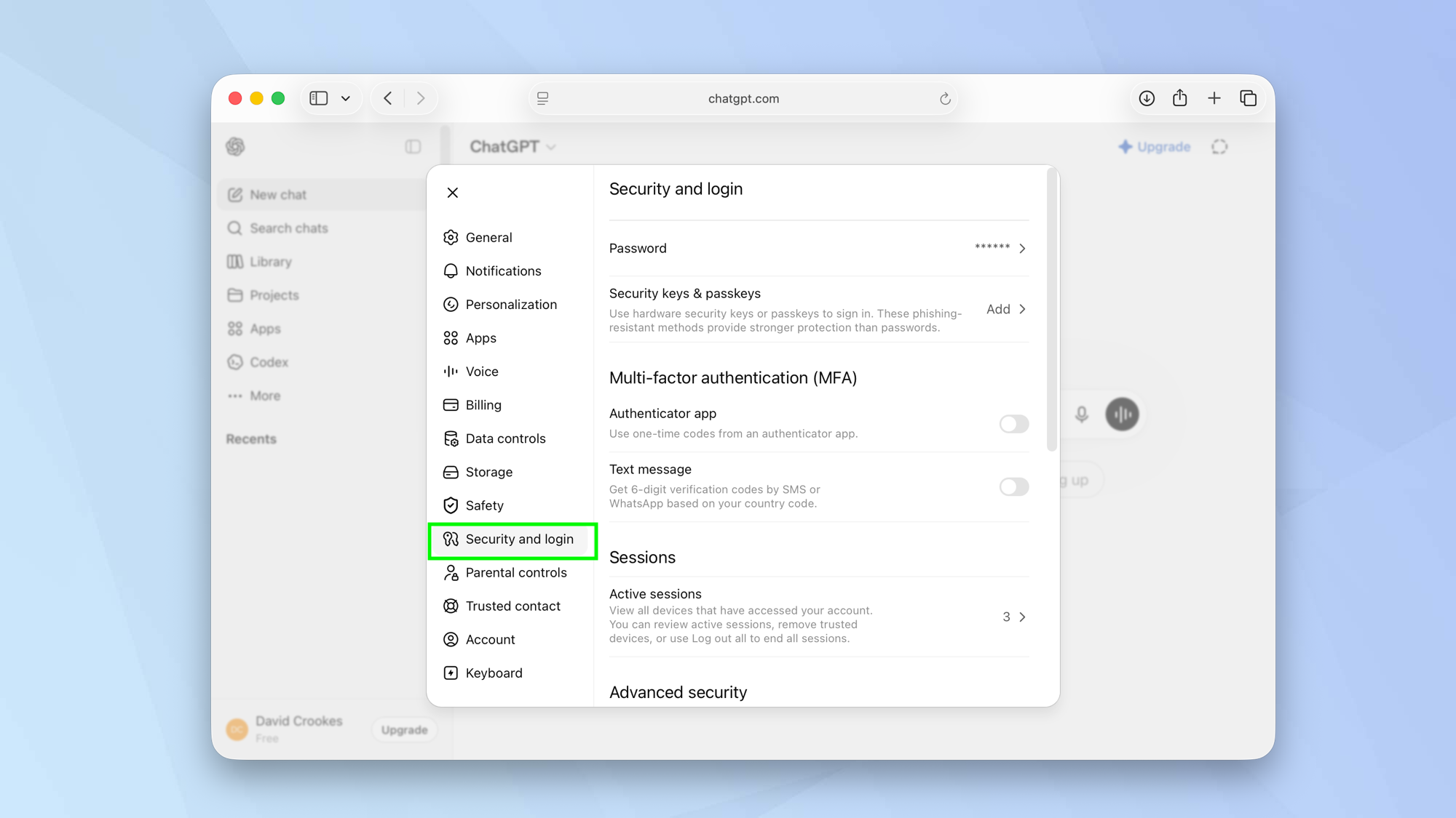 How to sign out of your ChatGPT account on other device