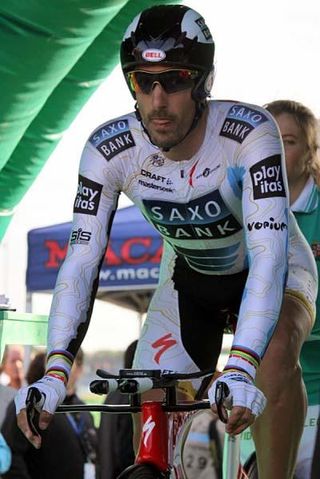 Fabian Cancellara (Saxo Bank) concentrates on another Grand Tour opener win