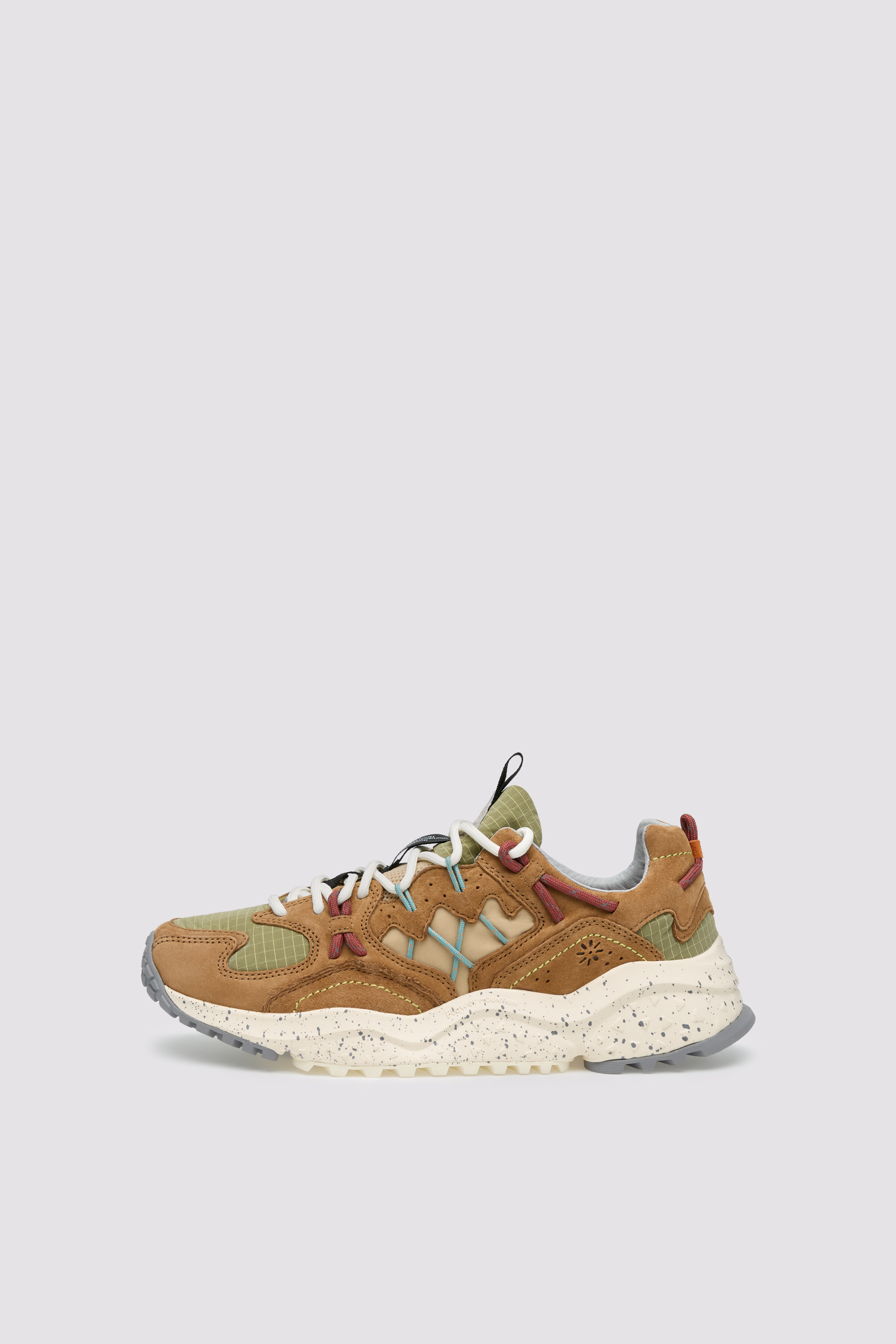 Yamabushi Man - Sneakers in Suede E Tessuto - Marrone-Beige