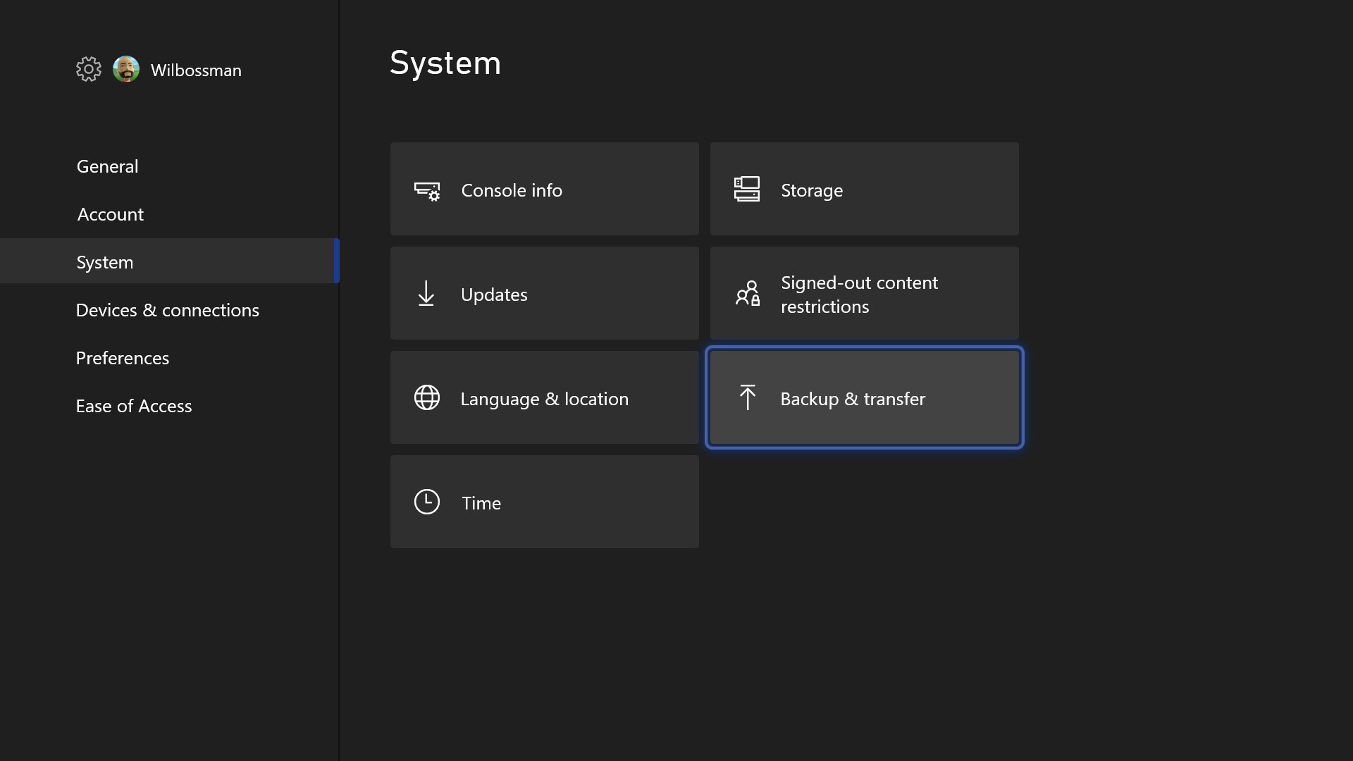 Xbox Series X network transfer