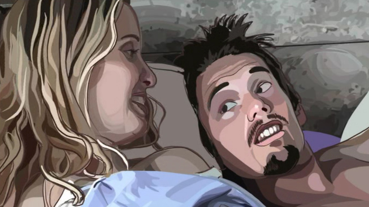Julie Delpy and Ethan Hawke in Waking Life